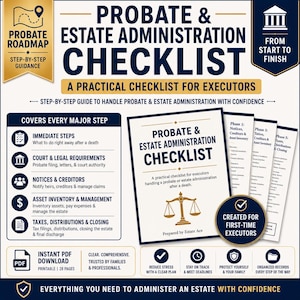 Executor Probate Checklist | Estate Administration Roadmap (PDF Download)