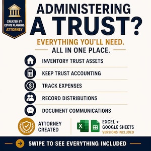 Trust Administration System Bundle | Excel, Google Sheets, PDF Checklist