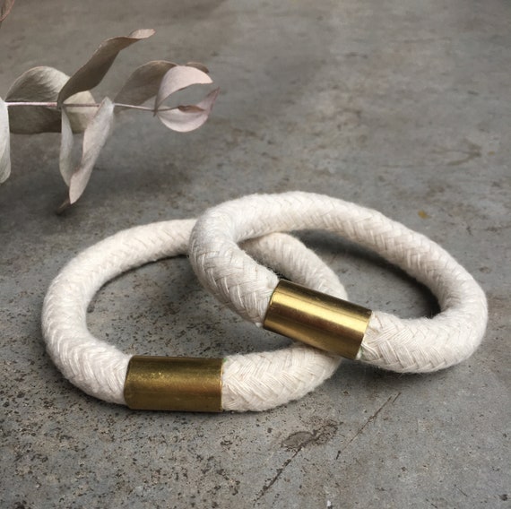 White Rope Bracelet Minimal Bracelet Cotton Bracelet Etsy