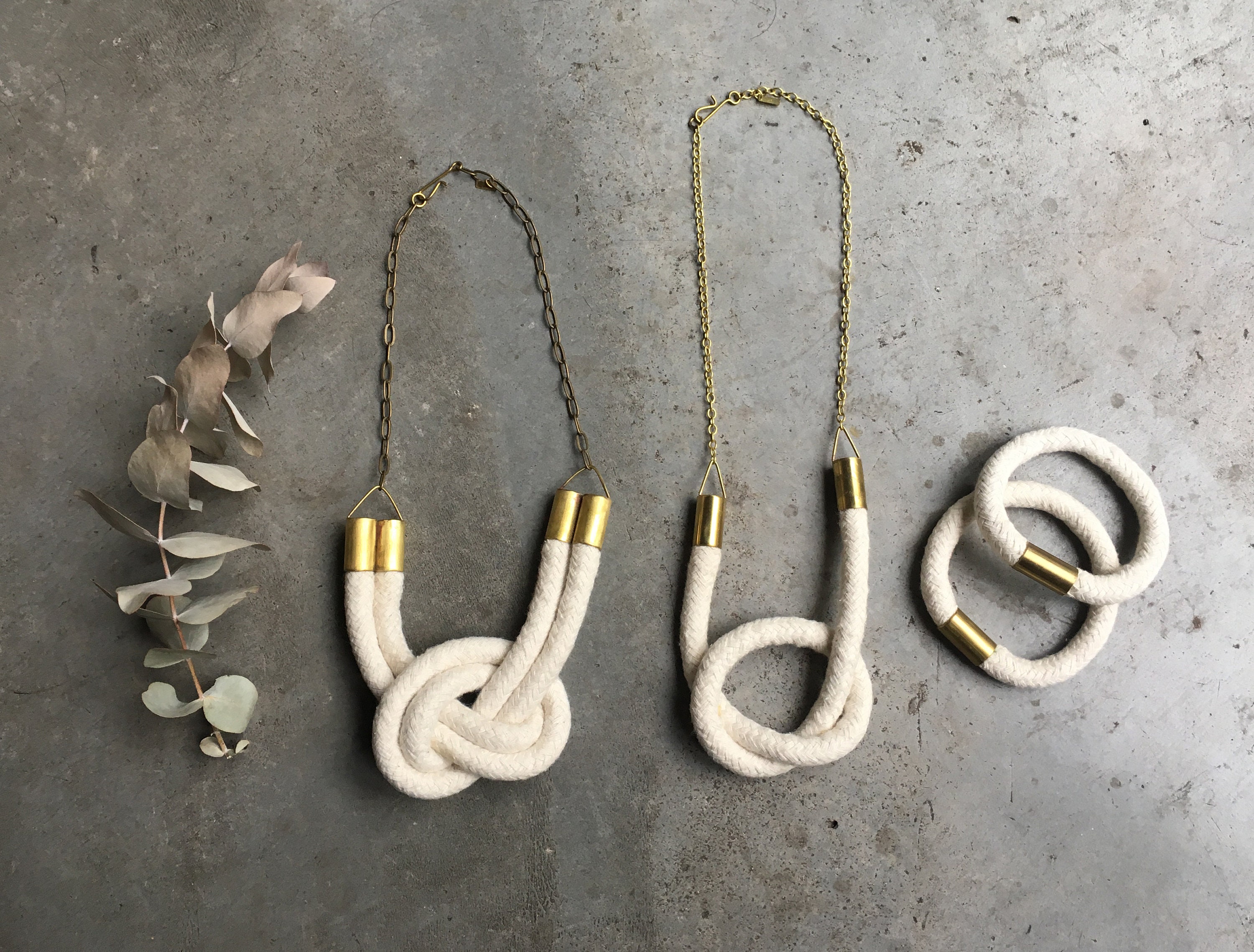 Nautical Knot Necklace White Cotton Necklace Summer Look Etsy