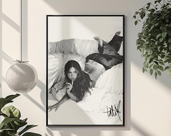 Póster firmado por Tate McRae / Autógrafo de edición limitada / Arte de estrella en ascenso / Impresión de la gira Greedy / Póster de pared para dormitorio / Inversión en regalos para fans