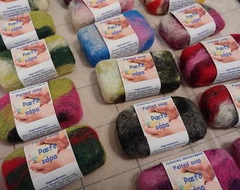 Multi color Felted soap - Icelandic Luxury Handmade Soap