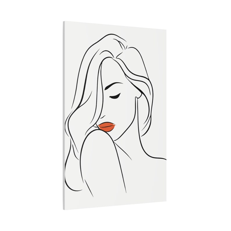 Minimalist Woman Line Art Print, Abstract Face Wall Art, Modern Neutral ...