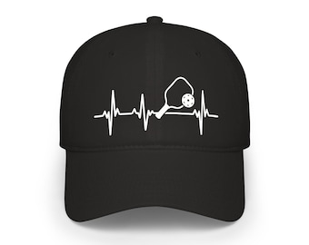 Gorra Pickleball Heartbeat, gorra de algodón de perfil bajo bordada