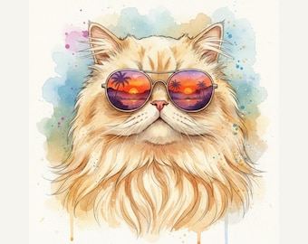 10+ Cool Watercolor Cat Pngs, Watercolor Pet Clipart, Digital Download, High Quality PNG Instant Digital Download Printables Digital