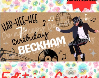 Modello di banner ispirato a Michael Jackson / Design modificabile per Canva (Download digitale)