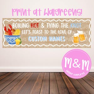 Editable Crawfish Party Banner, Engagement Shower Printable Sign