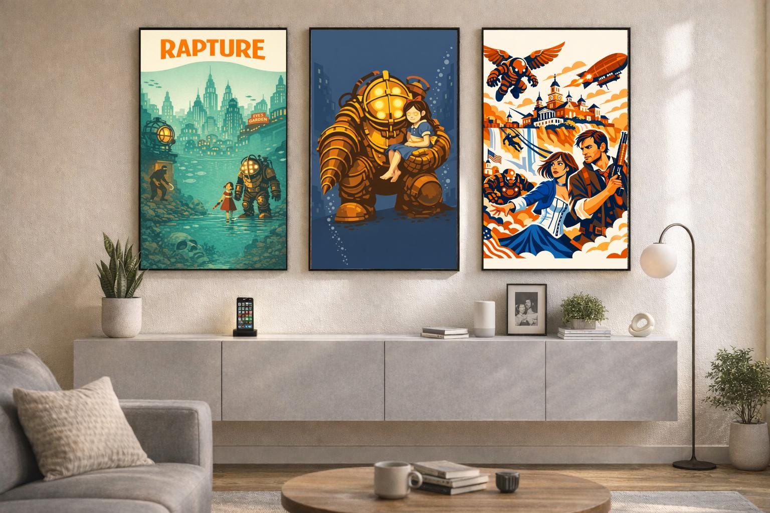 Where Is Bioshock Set In Bioshock Poster Set • Bioshock Game Poster Set • Bioshock Digital ...