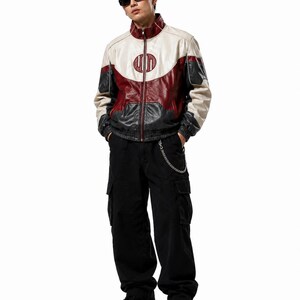 Grand Regent Track Jacket – Men's Retro Color Block Leather Streetwear Jackets
