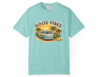Good Vibes VW Campervan T-Shirt | Retro Surf Road Trip Tee