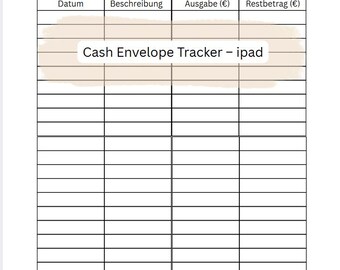 Cash Envelope Tracker for iPad | Digital Budget Planner (PDF) | Compatible with GoodNotes