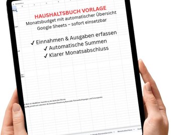 Budget template for Google Sheets | Monthly budget with automatic overview | Income and expense table | Budget planner for Google Sheets