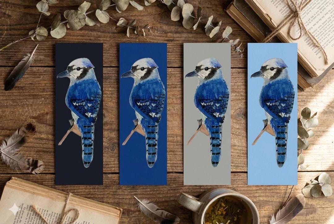 Watercolor Bird Landscape Printable Bookmark Set | Instant Download ...