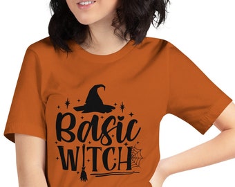 Basic Witch Tshirt, Free Shipping, Basic Witch Halloween Tee, Halloween Witch Tee Shirt