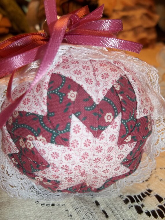 Items similar to Ornament, Christmas Ornament, Patchwork Quilted