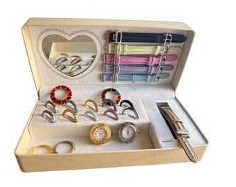 Conjunto de correas y anillos intercambiables para reloj: accesorio de joyería personalizable.