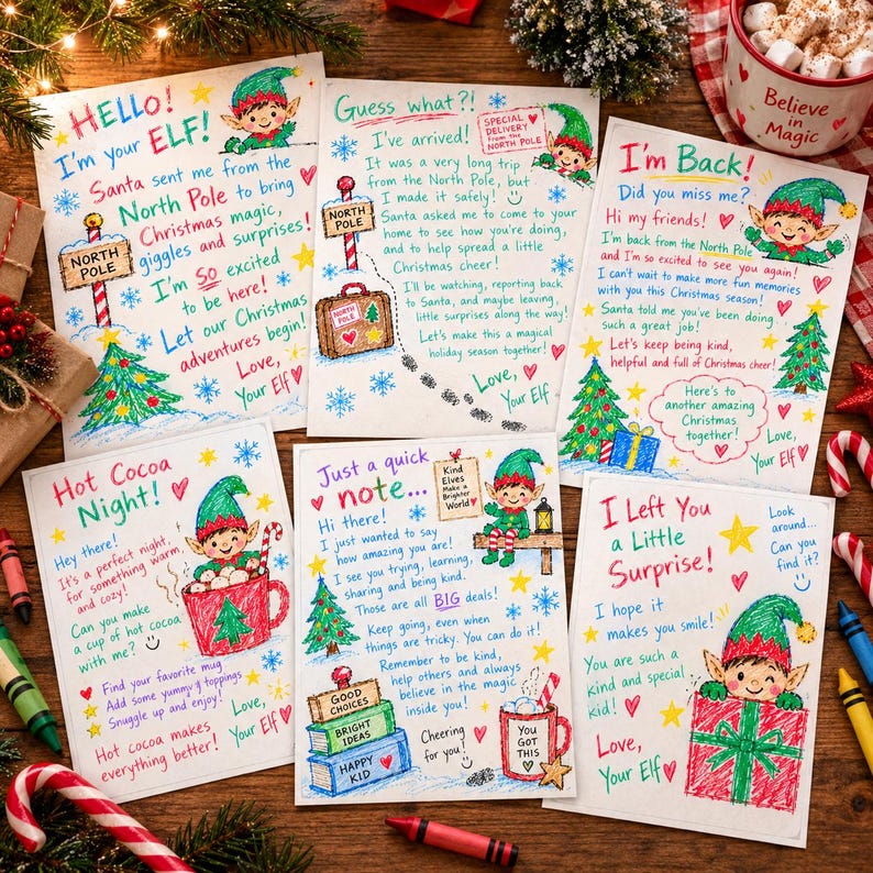 Elf Handwritten Letters, Notes & Activities Kit! 35 Printable Elf ...