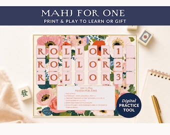 Poppies Mahjong Board Game | Solo Practice Hostess Gift (Digital Download)