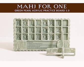 Plateau de Mahjong | Acrylique vert nacré pistache | Ensemble d'entraînement de luxe pour Mahj for One™ en solo
