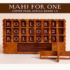 Mahjong Board | Copper Pearl Acrylic | Luxury Mahj for One Solo Practice Set | Learn & Practice
