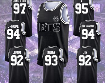 Aangepaste BTS-basketbaljersey, Bangtan Boys-tanktopjersey, 2026 World Tour-jersey voor tienermeisje vrouwen fan cadeau