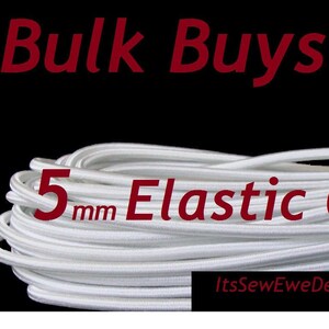 Bulk Buys: 5mm White Elastic Cord - 10 yards - Doll Repair - Doll Making - BJD Doll - restring - Made in USA