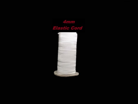 4mm White Elastic Cord - 1 yd (36") - Doll Repair - BJD restringing cord - Crafts - Made in USA