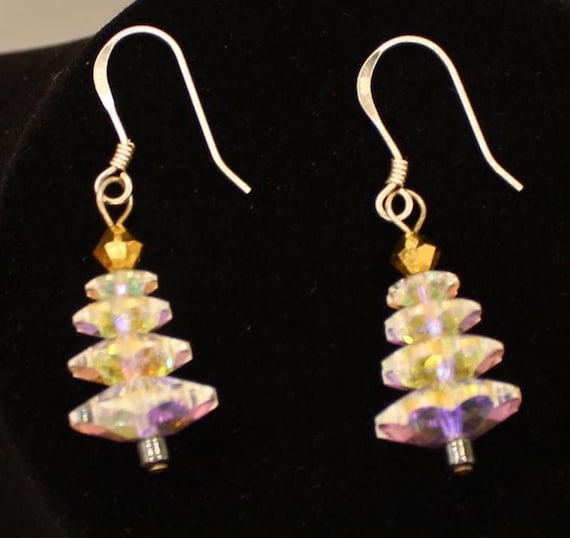 Pair of Vintage Swarovski Crystal Christmas trees