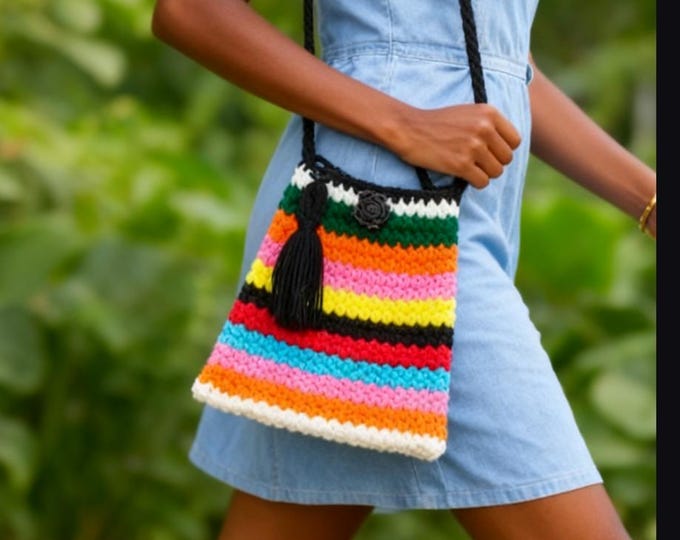 Colorful Unique crochet bag