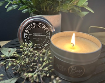 Spruce and Peach Massage Candle
