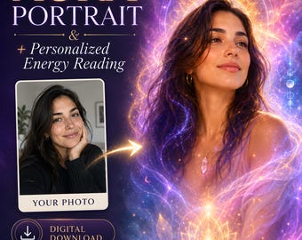 Custom Aura Portrait & Energy Reading, Personalized Aura Color Portrait, Spiritual Self Discovery Gift, Intuitive Digital Portrait, Same Day