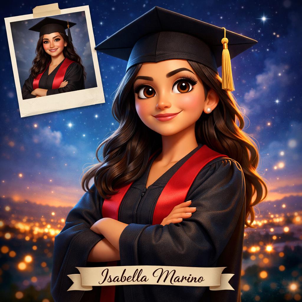Custom Graduation Portrait From Photo | Class of 2026 Cinematic Pixar ...