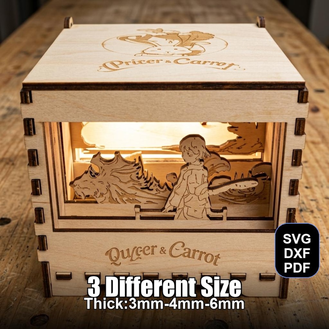 Night Light Storage Box Laser Cut File | SVG DXF PDF for Glowforge ...
