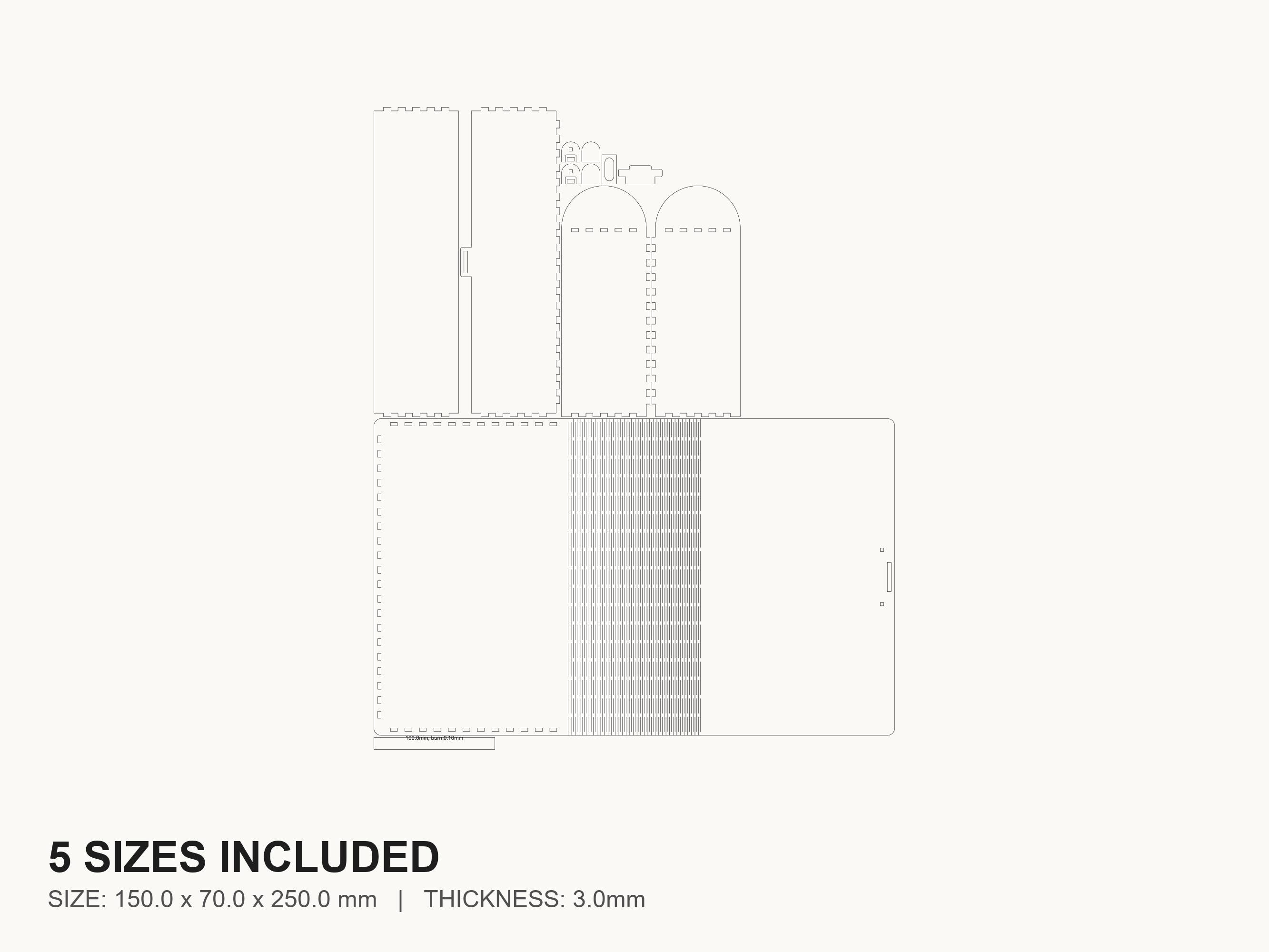 Living Hinge Book Laser Cut File | SVG DXF PDF for Glowforge & Xtool ...