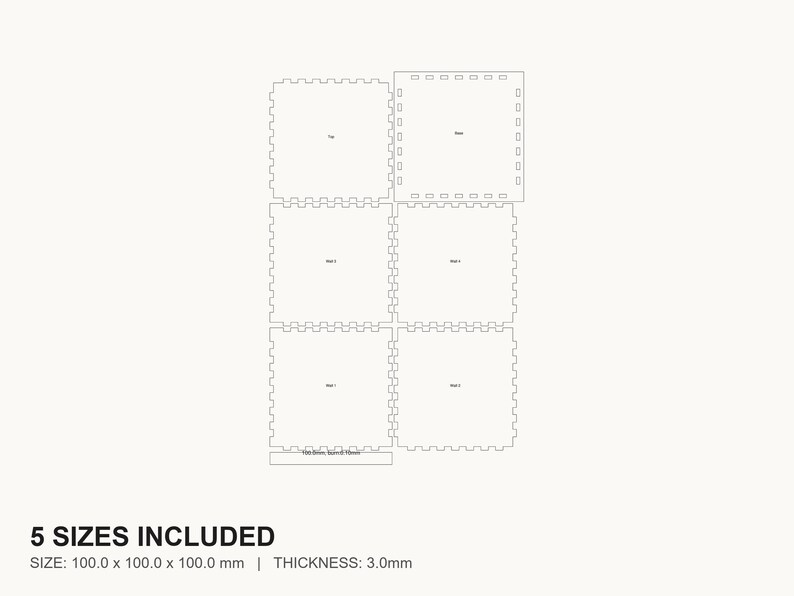 Based Storage Box Laser Cut File | SVG DXF PDF for Glowforge & Xtool ...
