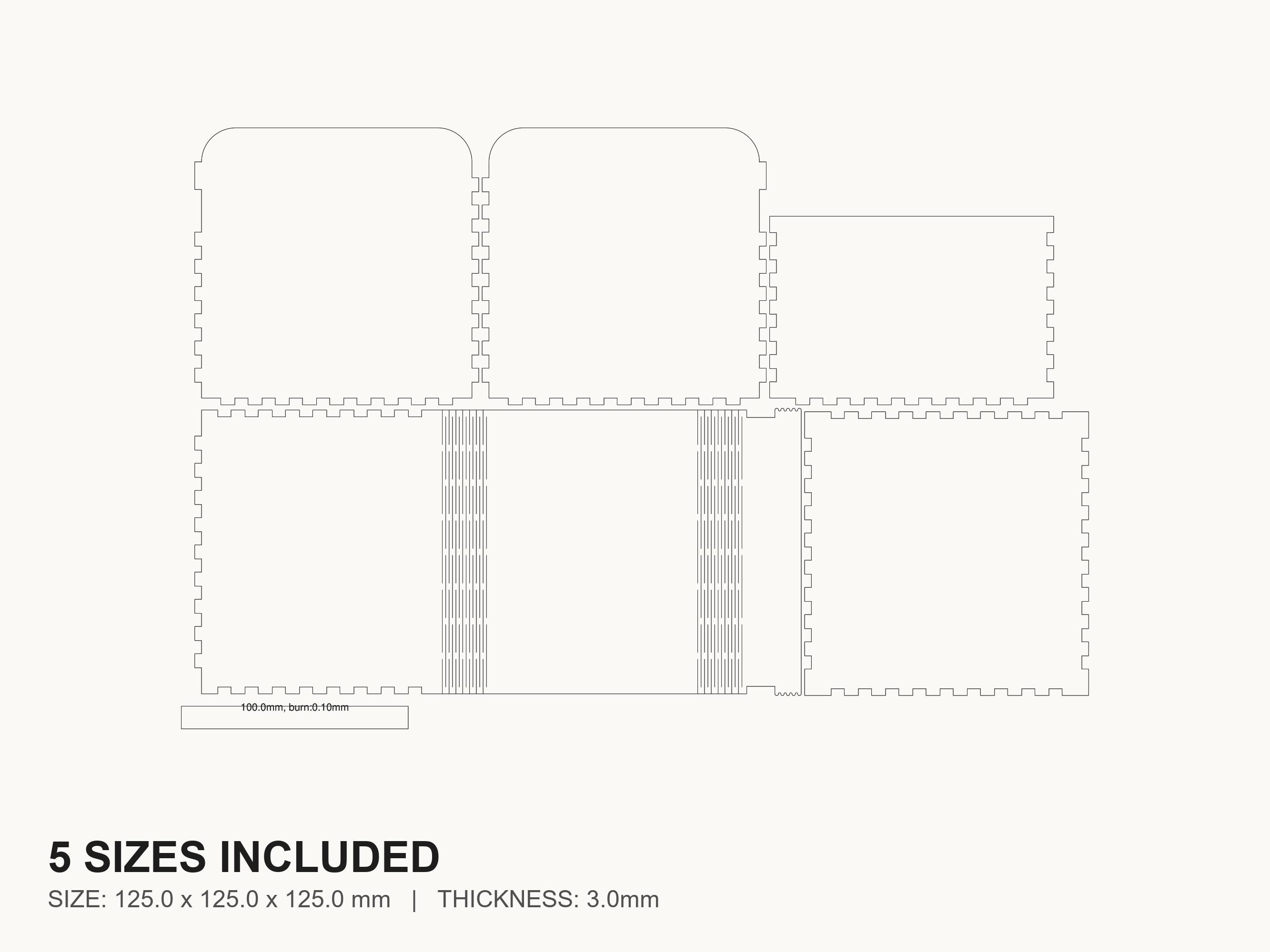 Living Hinge Box Laser Cut File | SVG DXF PDF for Glowforge & Xtool ...
