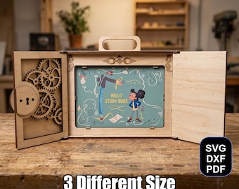 Kamishibai Storytelling Wooden Theater Laser Cut File | SVG DXF PDF for Glowforge & xTool + Bonus