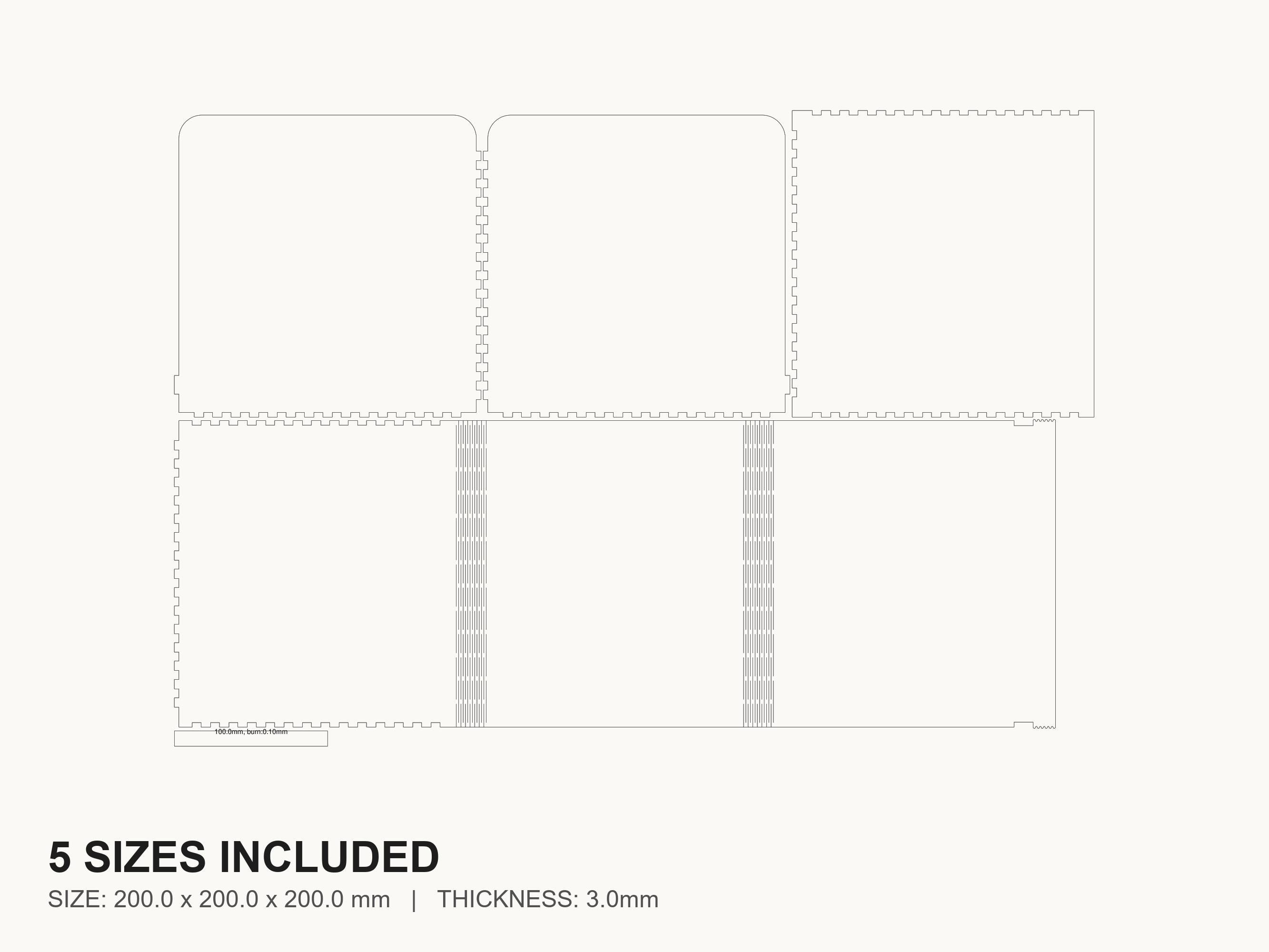 Living Hinge Box4 Laser Cut File | SVG DXF PDF for Glowforge & Xtool ...