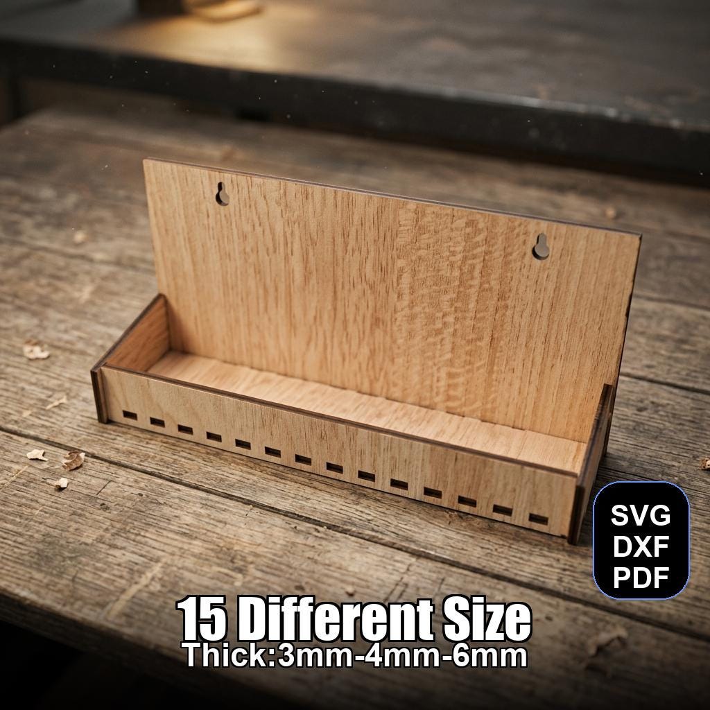 Wall Mounted Rack Laser Cut File | SVG DXF PDF for Glowforge & Xtool ...