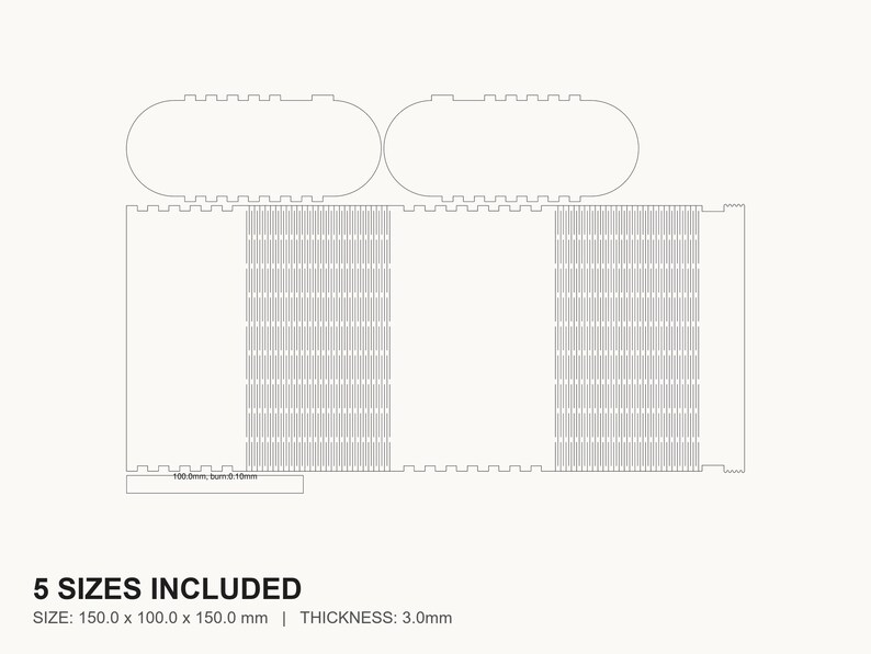 Living Hinge Box Laser Cut File | SVG DXF PDF for Glowforge & Xtool ...