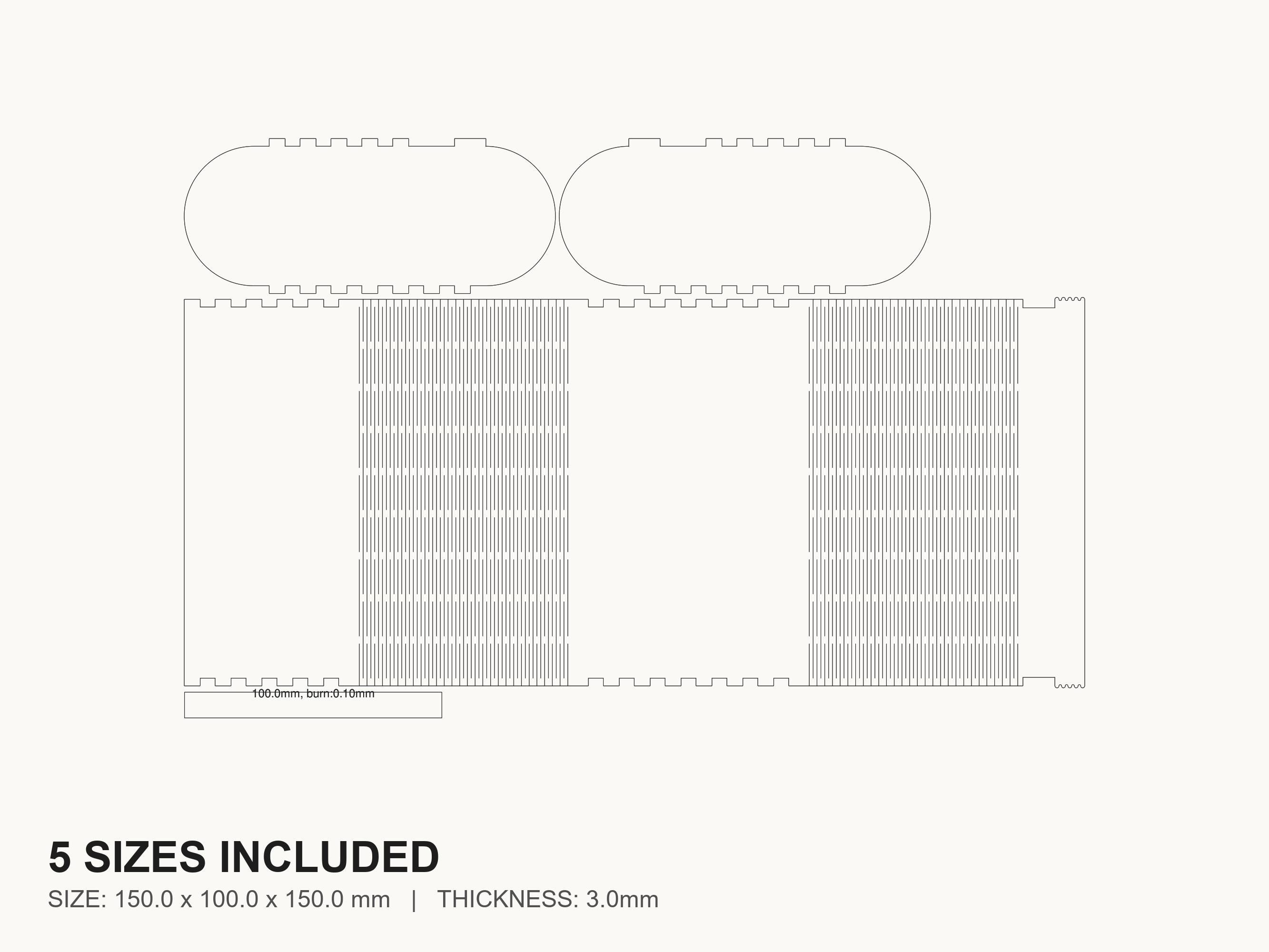 Living Hinge Box Laser Cut File | SVG DXF PDF for Glowforge & Xtool ...