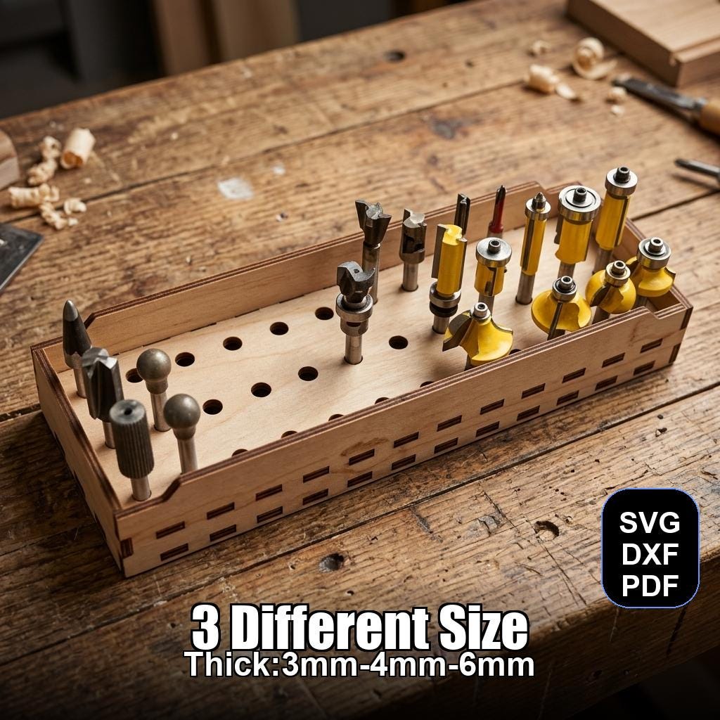 Drill Storage Box Laser Cut File | SVG DXF PDF for Glowforge & Xtool ...