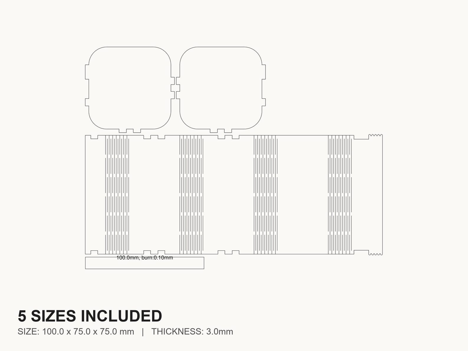Living Hinge Storage Box Laser Cut File | SVG DXF PDF for Glowforge ...