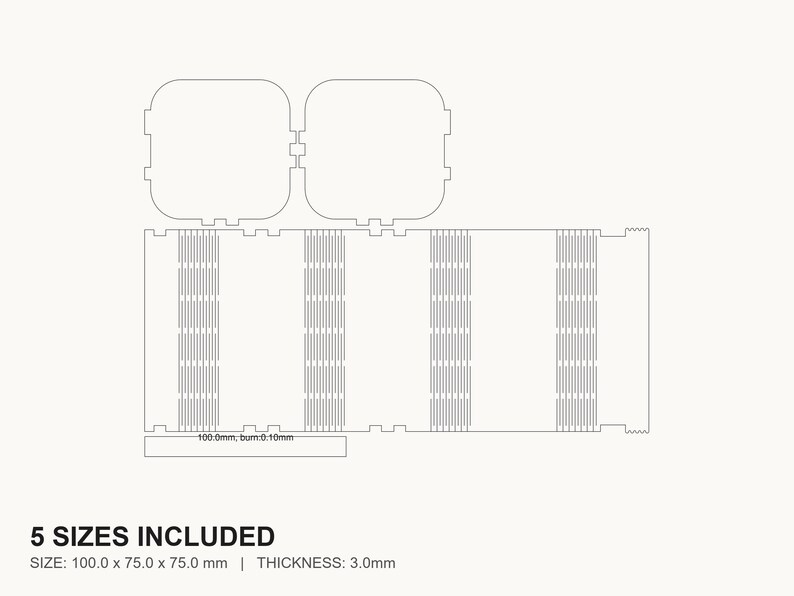 Living Hinge Storage Box Laser Cut File | SVG DXF PDF for Glowforge ...