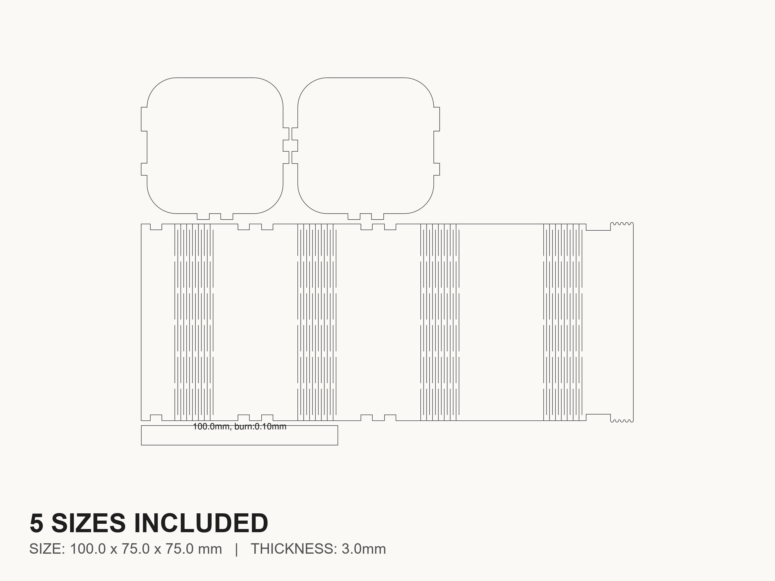 Living Hinge Storage Box Laser Cut File | SVG DXF PDF for Glowforge ...