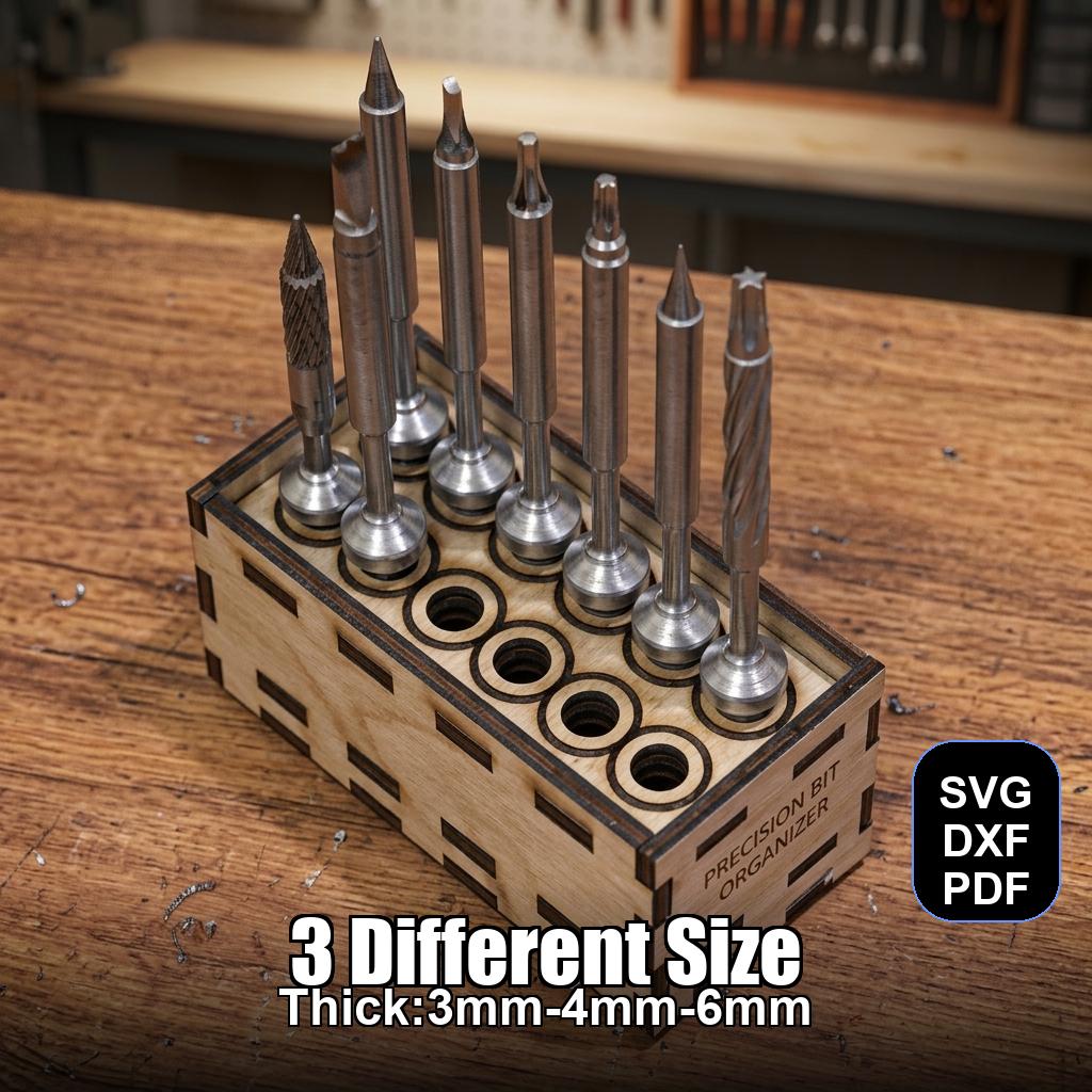 Gridfinity Drill Bit Organizer Laser Cut File | SVG DXF PDF for ...