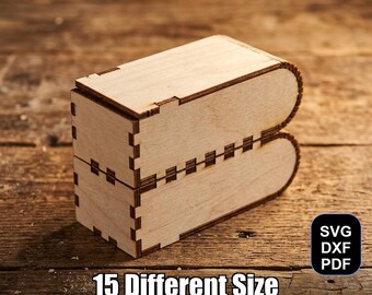 Living Scharnier Box4 lasergesneden bestand | SVG DXF-pdf voor Glowforge en xTool + Bonus