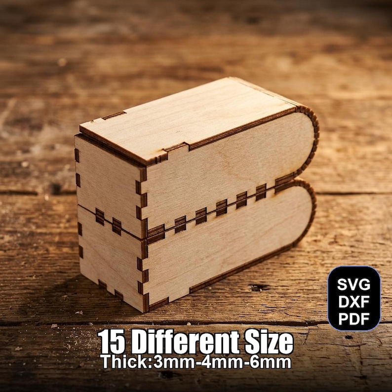 Living Hinge Box4 Laser Cut File | SVG DXF PDF for Glowforge & Xtool ...