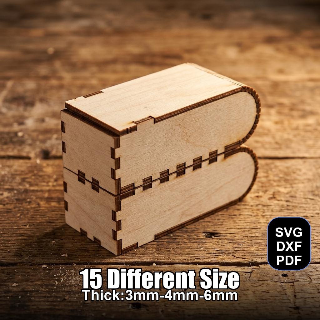 Living Hinge Box4 Laser Cut File | SVG DXF PDF for Glowforge & Xtool ...