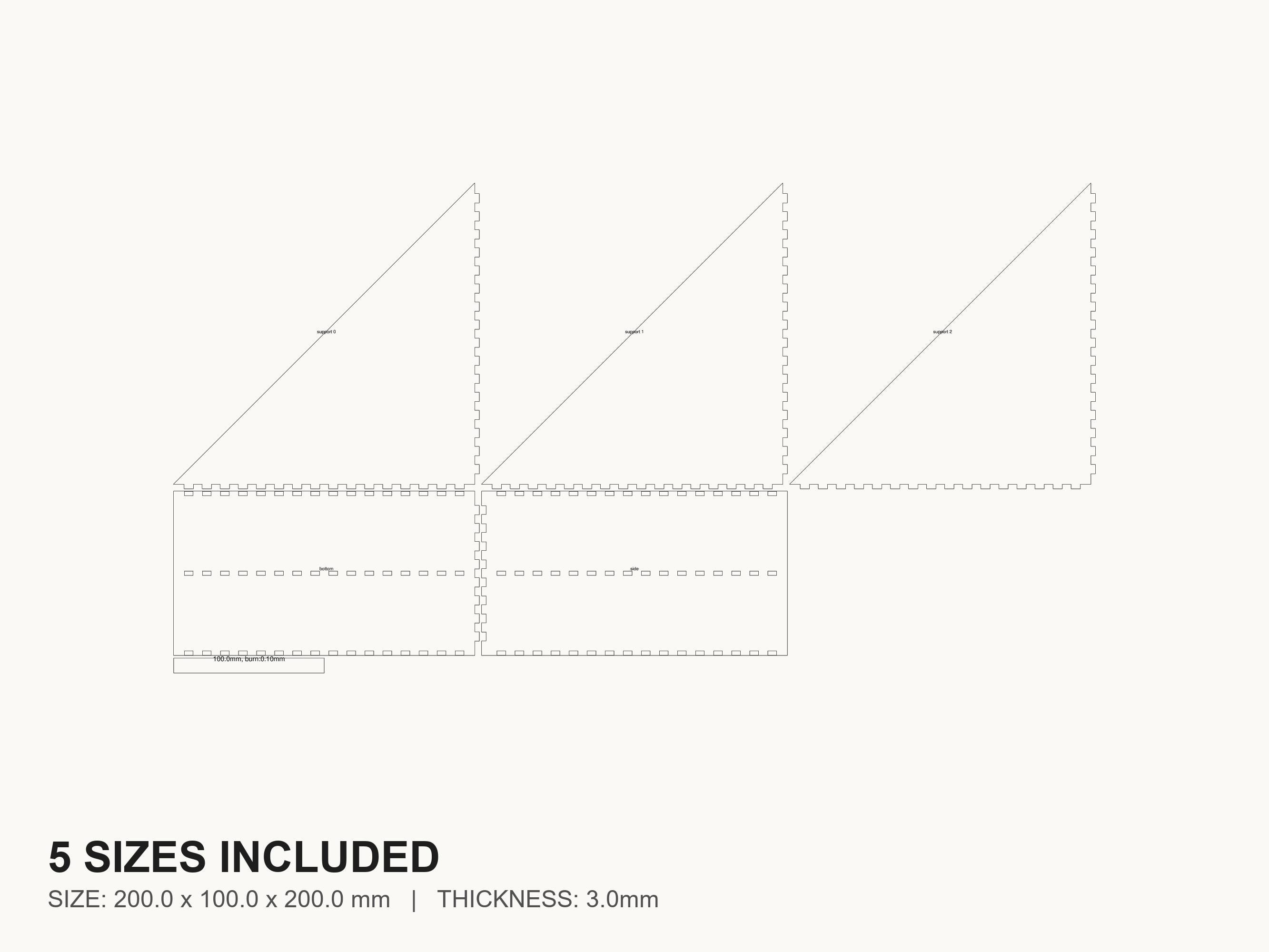 Half Storage Box Laser Cut File | SVG DXF PDF for Glowforge & Xtool ...